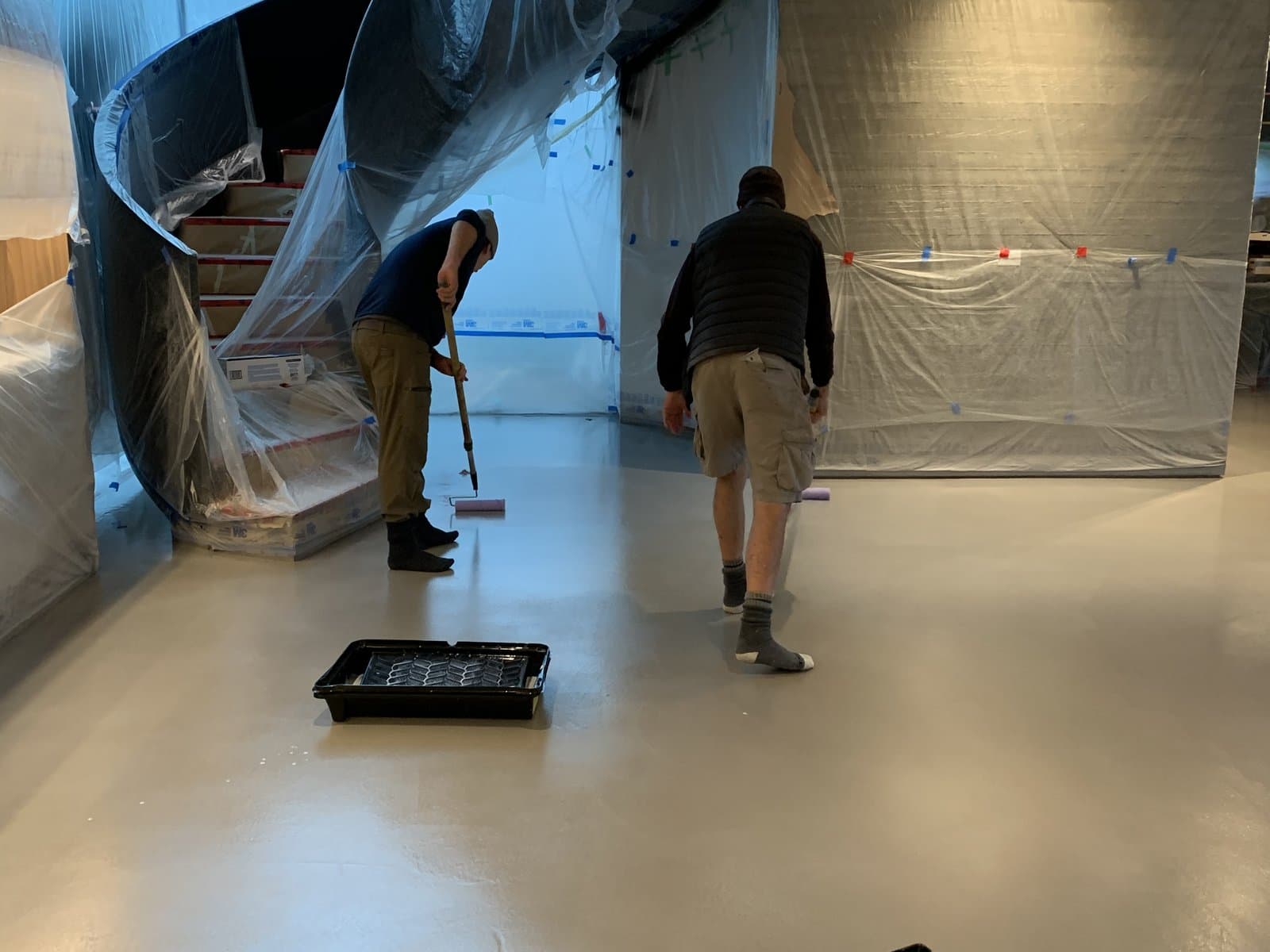 Microcement Feature with Water-Based Urethane Topcoat